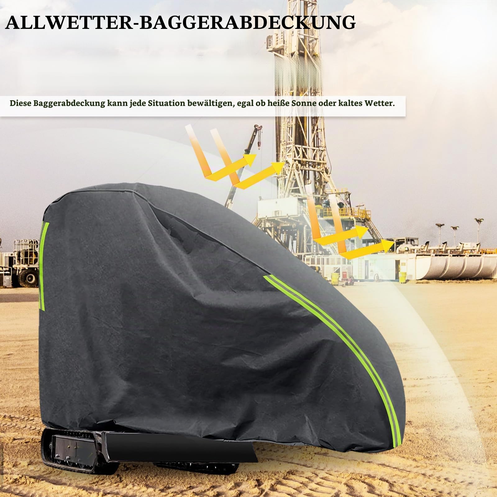 Baggerabdeckung, 420D Abdeckung für Minibagger 800-1600kg, Wasserdicht Atmungsaktive Baggerplane, Minibagger Abdeckplane Gegen Regen, Schnee, Wind, UV-Strahlung und Laub