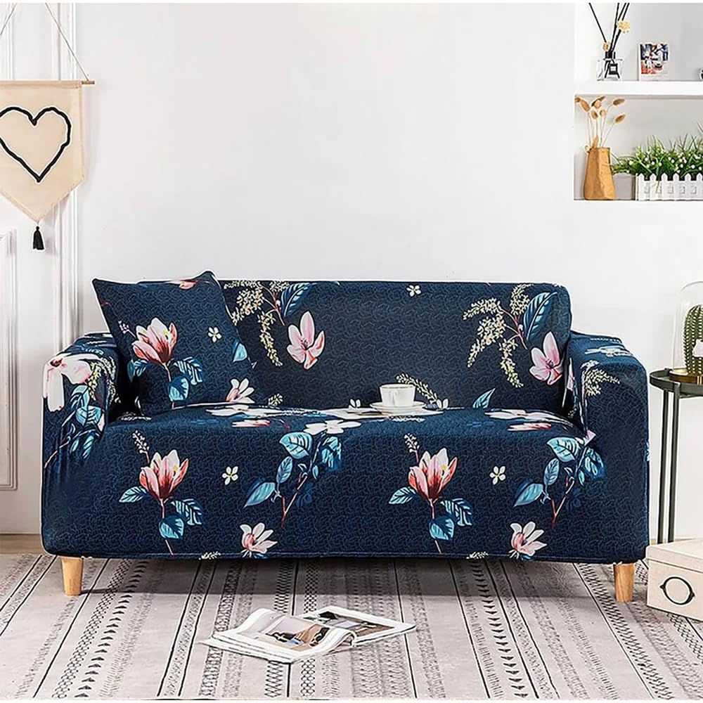 Story@Home Sofa Cover - 2 Seater, Orange & Beige -24