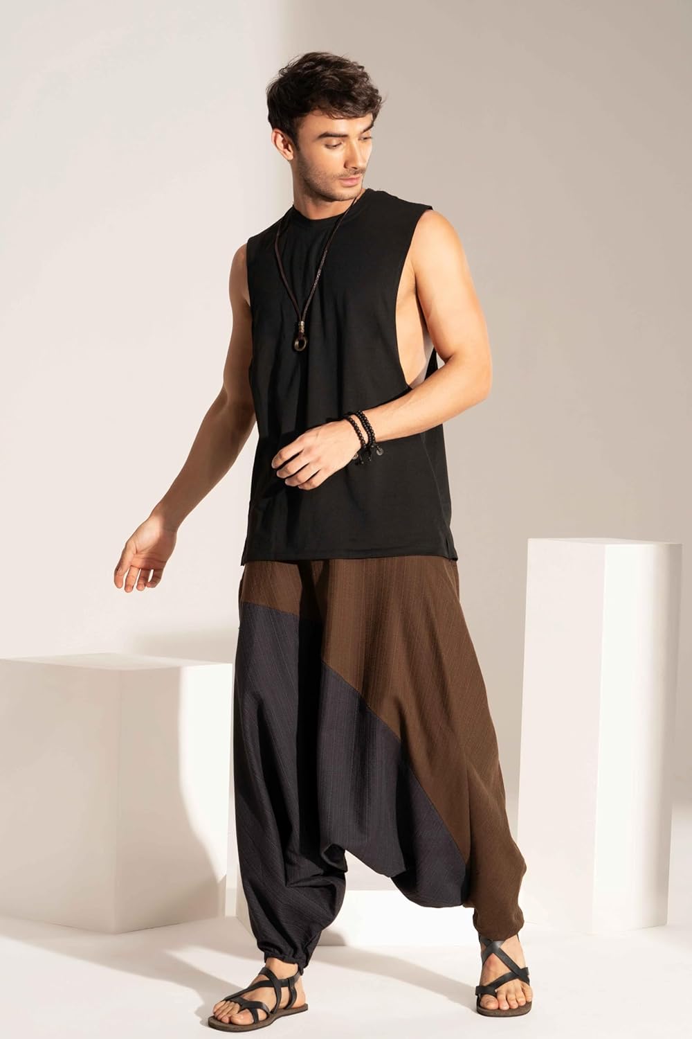 Travel Hippie Parachute Pants for Men, Baggy Flowy Pants Lounge Yoga Harem Boho Music Festival Dance Pant