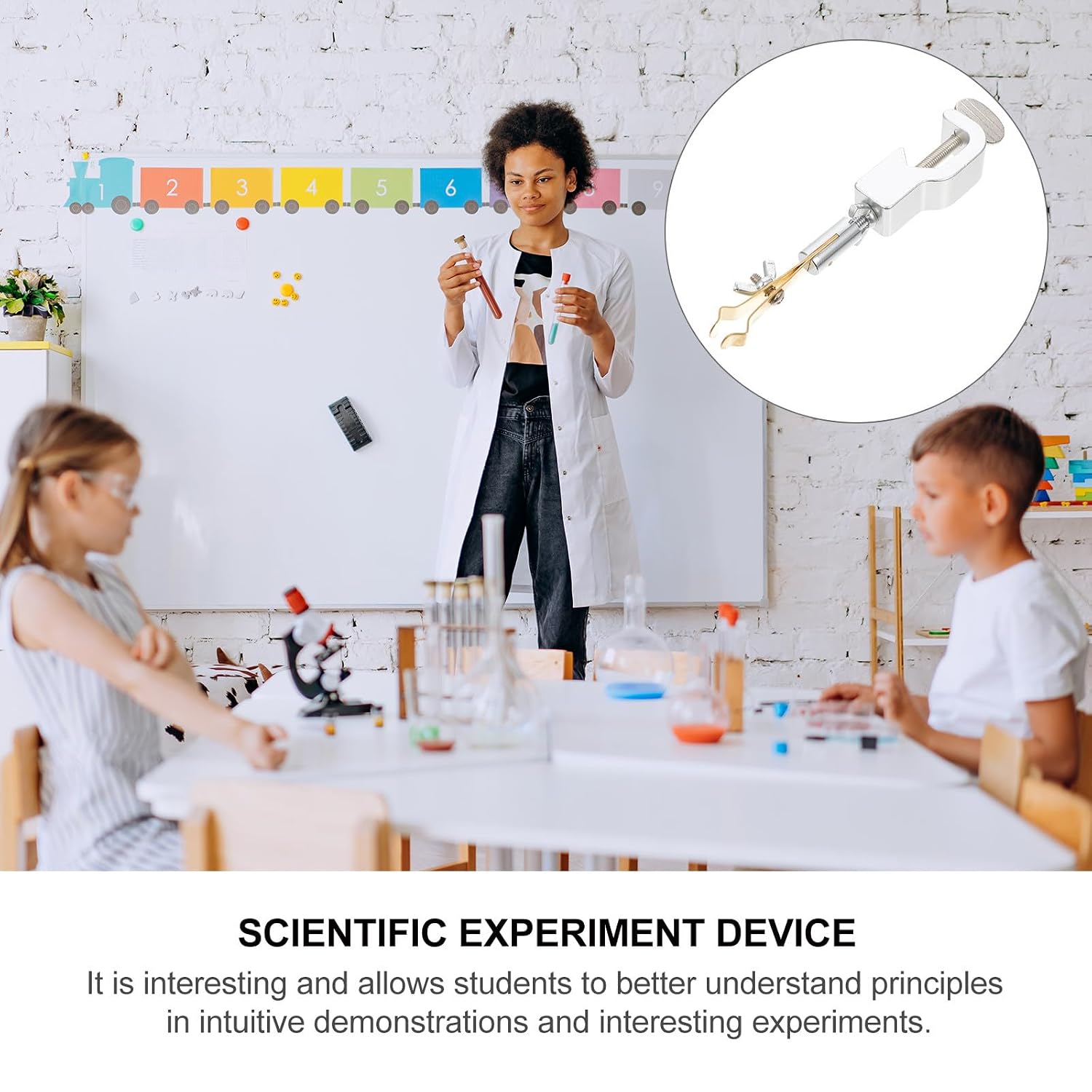 Thermometer Fixing Clamp Model 15 Reversible Laboratory Experiment Equipment Scientific Teaching Demonstration Material for Student Experiment Device Random Color
