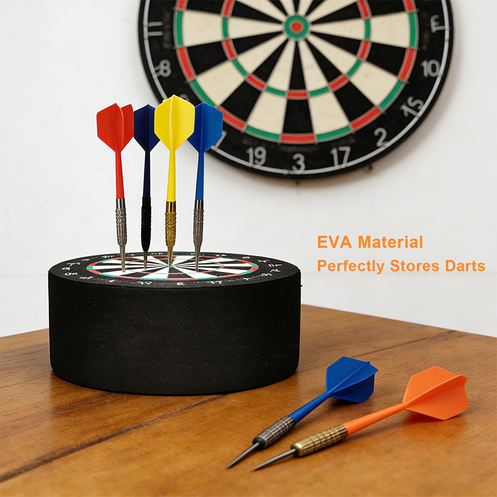 Pack de 2 Soportes para Dardos – Base de EVA Estable y Compacta – Accesorio para Diana, Organizador Vertical para Dardos Soft & Steel Tip – Regalo Ideal para Jugadores