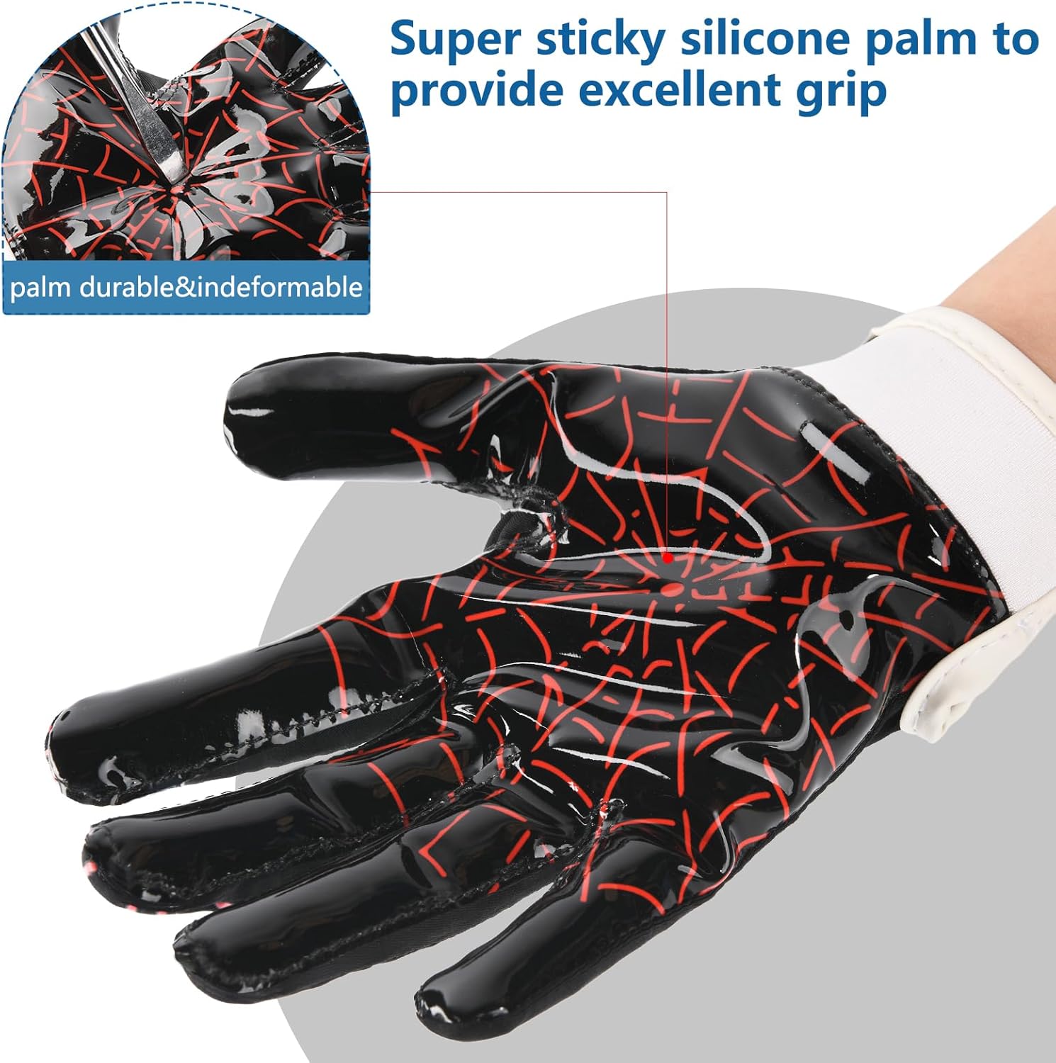 Kids Football Gloves, Youth Football Receiver Gloves Excellent Grip with Sticky Silicone, Anti-Slip Elastic Breathable, Best Gift for Boys Girls - Image 3