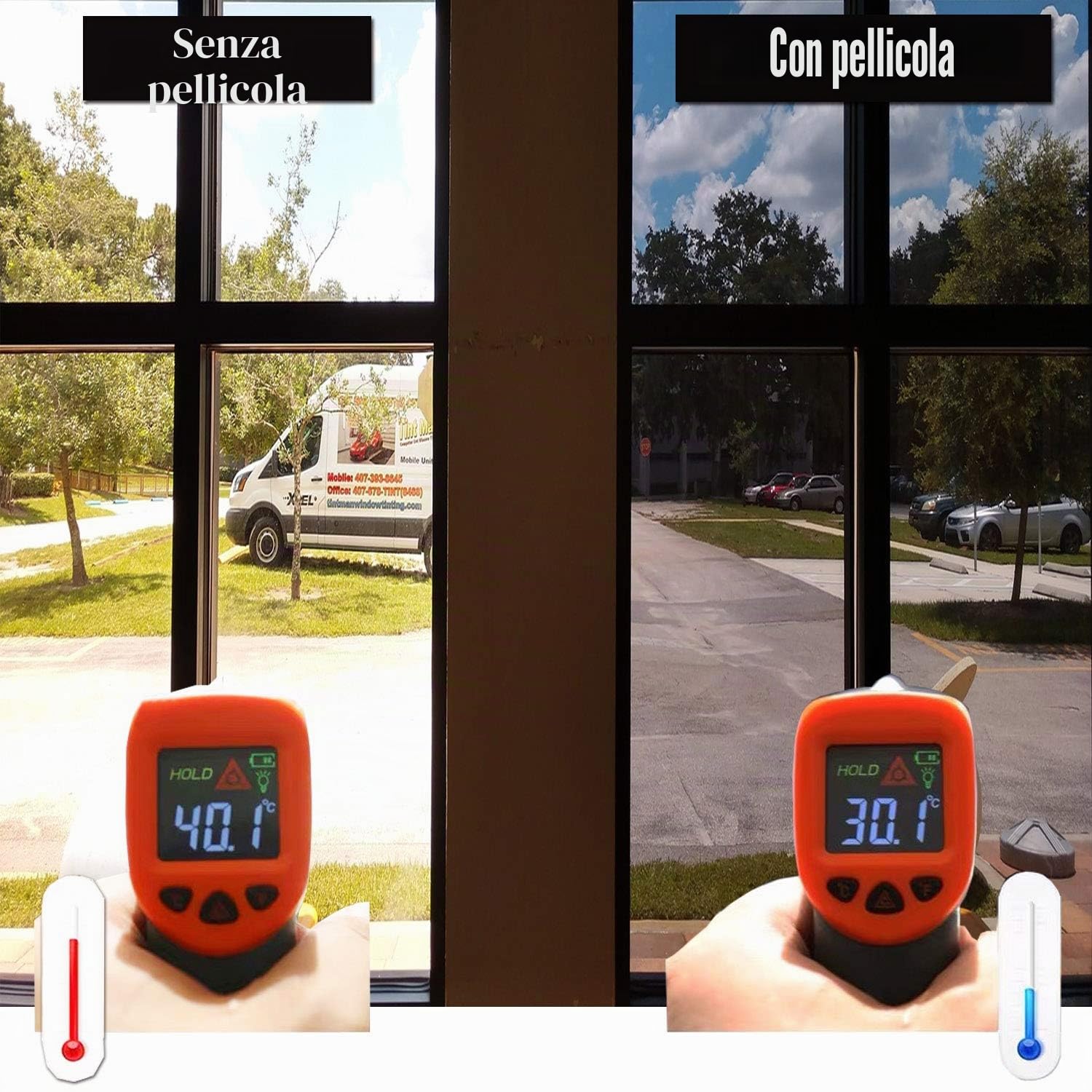 Zindoo Pellicola per Vetri Finestre Specchio Riflettente Monodirezionale 99% Anti-UV Controllo del Calore 44.5 x 200cm