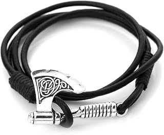 Vintage Slavic Perun Axe Amulet Wrap Bracelet Viking Axe Charm Bracelet Viking Bangle Jewelry Gifts for Men