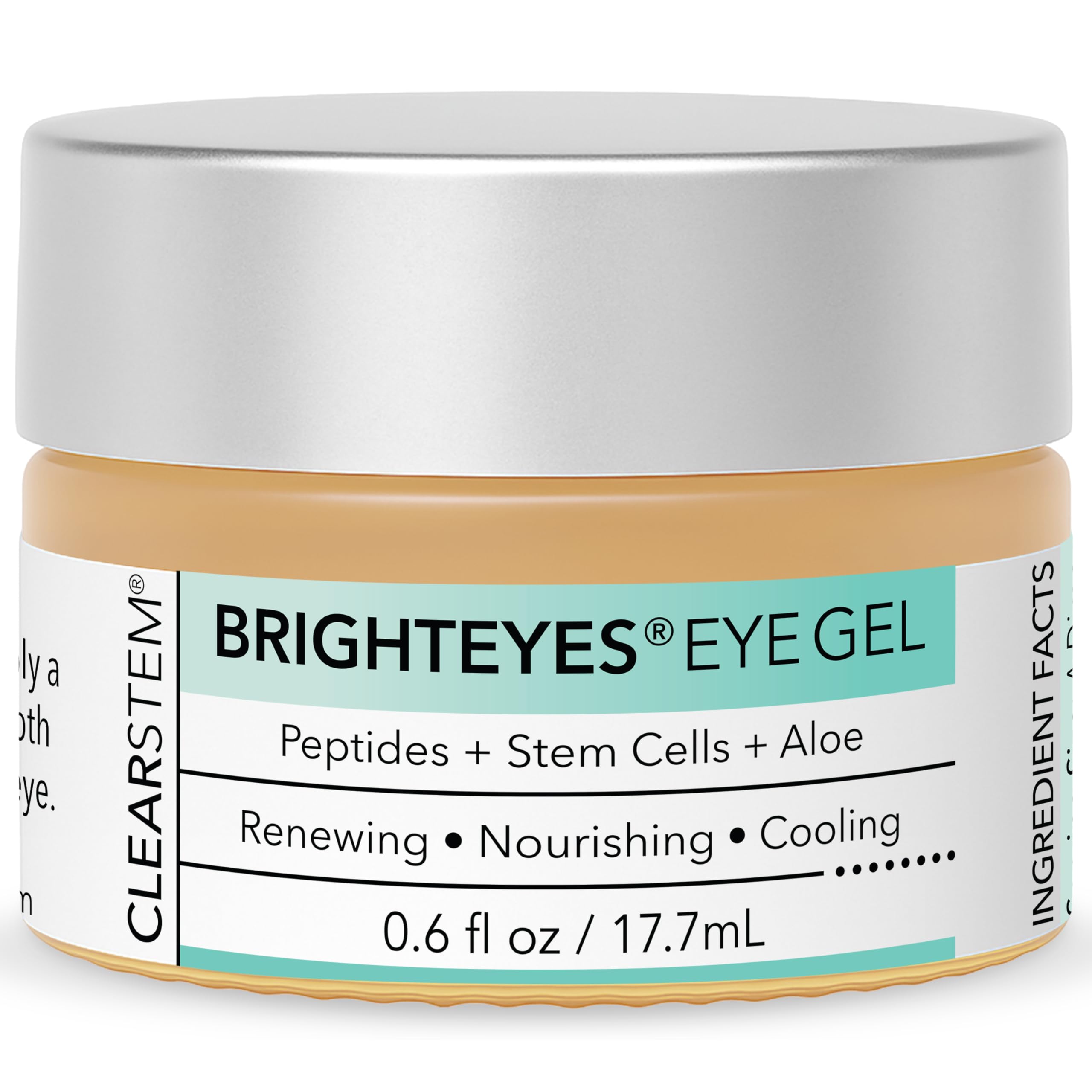 CLEARSTEM - BRIGHTEYES - Eye Gel - Nourishing Eye Cream - Lip Renewal - Cooling Gel - Stem Cells Blend - Peptides, Collagen, Aloe Vera - Gluten Free - Beauty, Self Care, Skin Care - 0.6 fl oz
