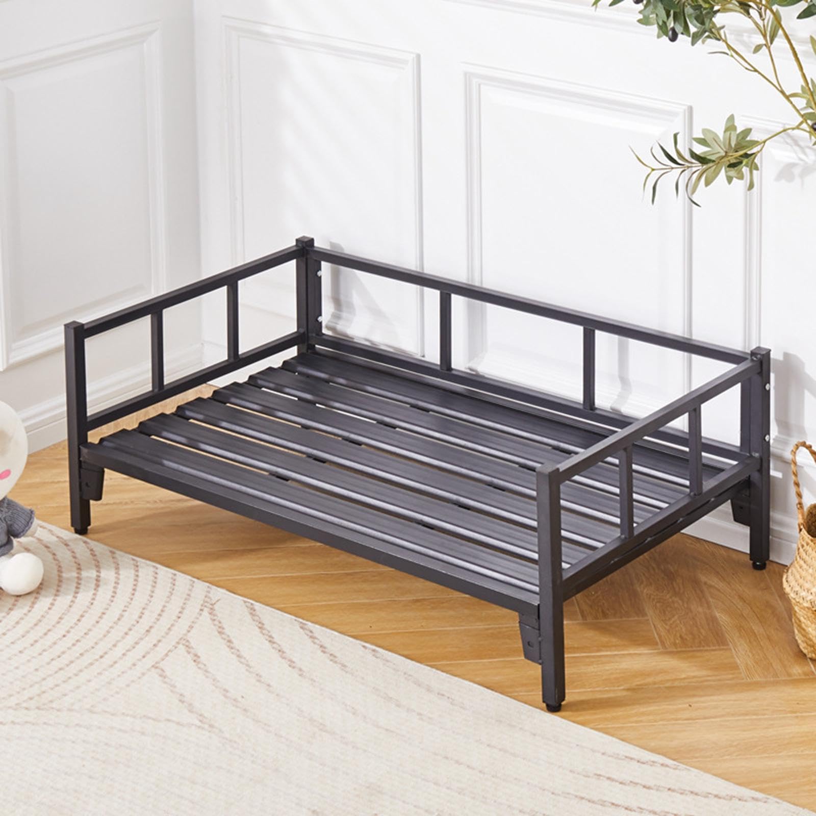 Accesorios para Cama Elevada para Perros: Antideslizante, Multifuncional, Cómoda, Resistente, Altura Ajustable, Acero Al Carbono, Negro