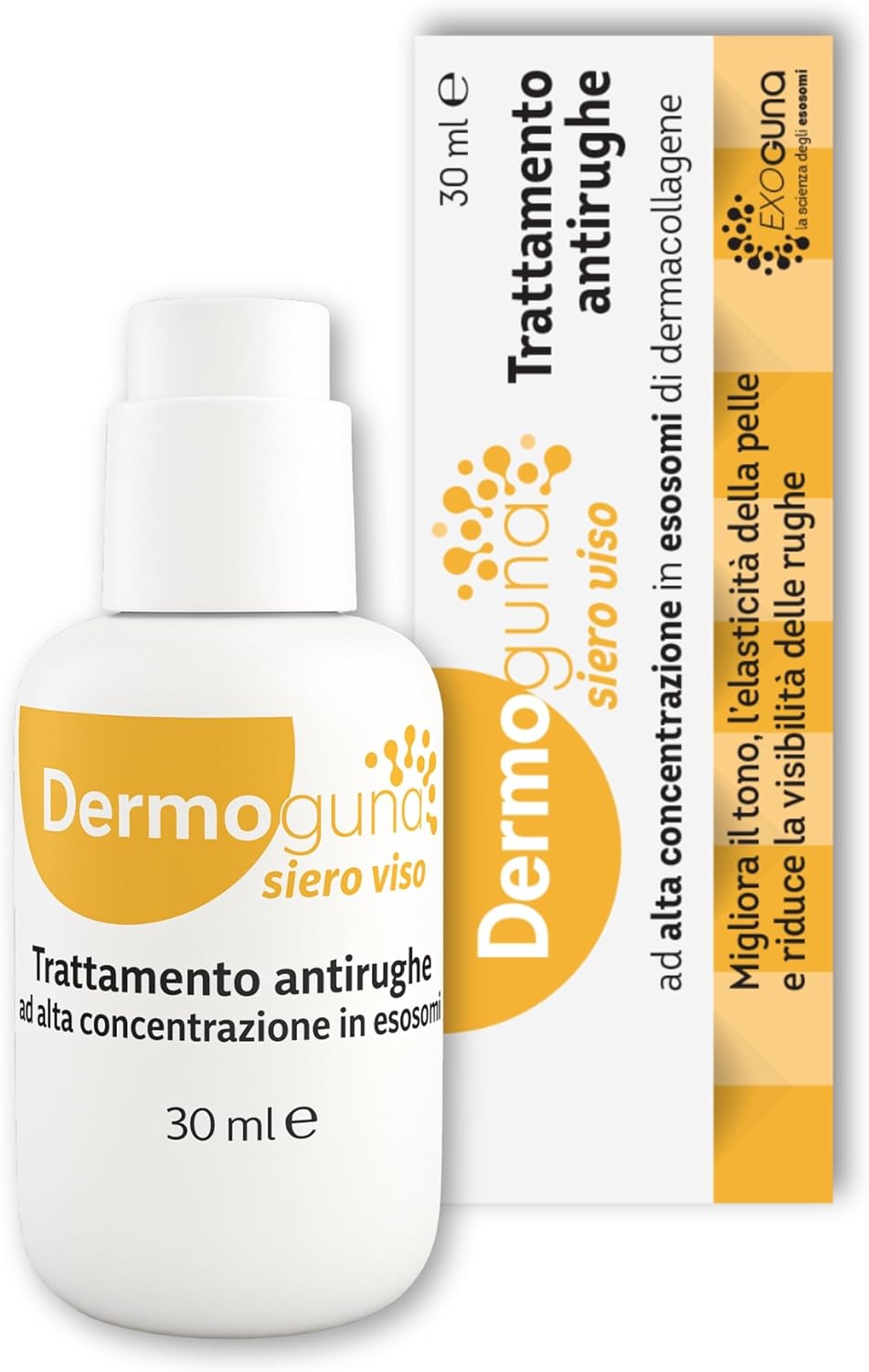 GUNA Dermoguna Siero Viso Antirughe 30 ml - Alta Concentrazione di Esosomi di Dermacollagene - Migliora il Tono, l'Elasticità della Pelle e Riduce…