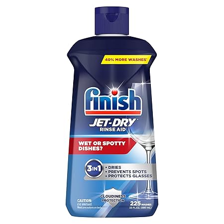 Finish Jet Dry Dishwasher Rinse Aid Power, Shine & Protect - 23 Oz, 5X