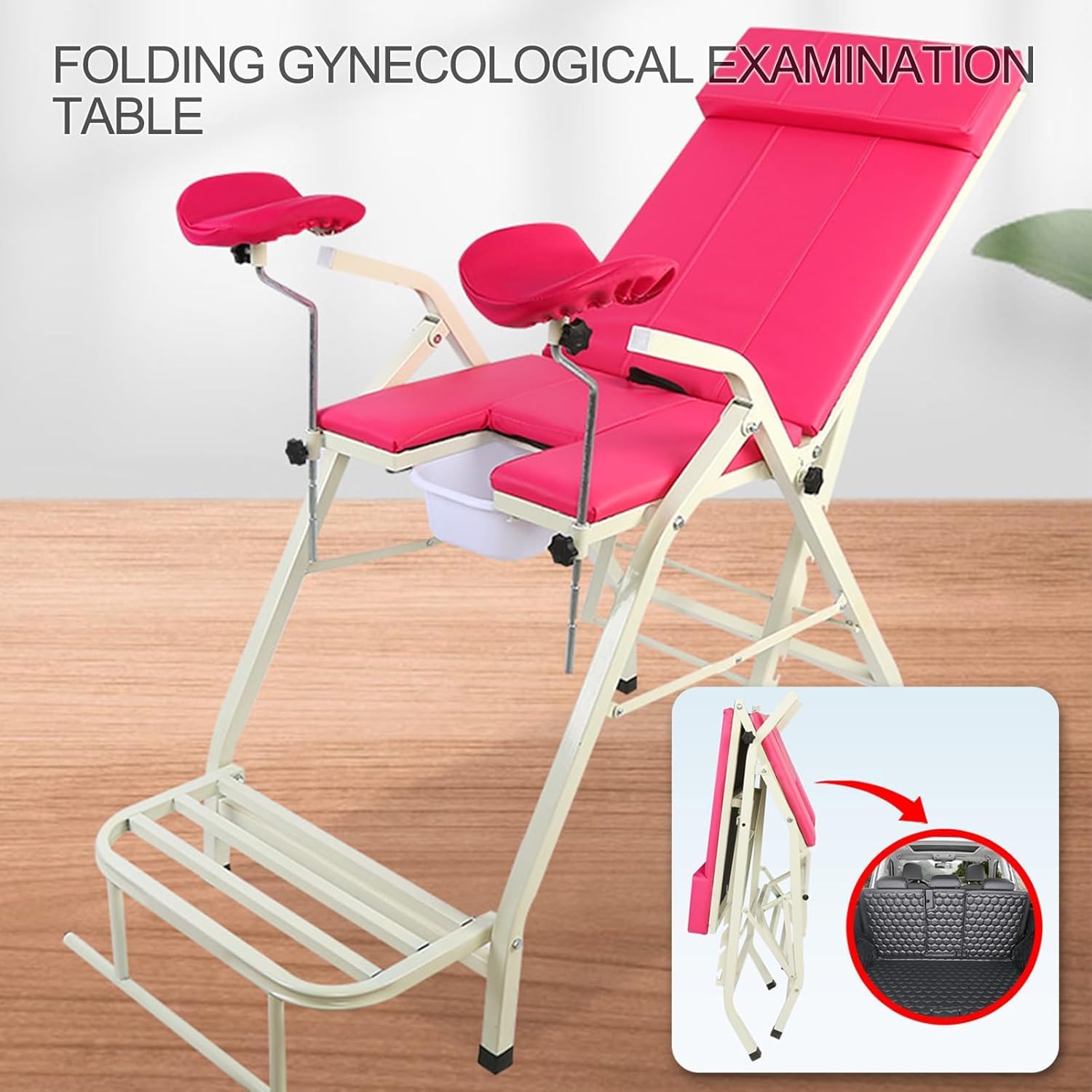 Mesa plegable de examen médico - Cama de examen ginecológico para tratamiento de salud femenina y lavado, equipo médico portátil para clínicas y oficinas