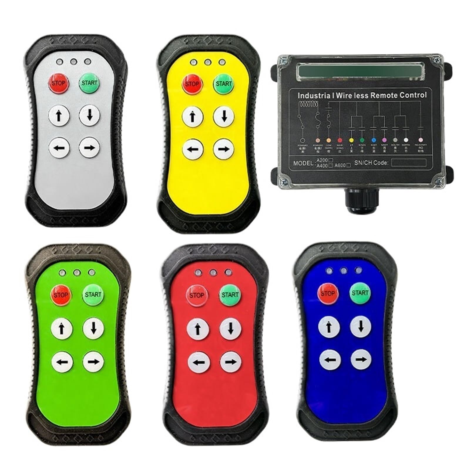 A400 4 Boutons Télécommande De Grue Radio Sans Fil Industrielle(Yellow 2T1R,36-380V)