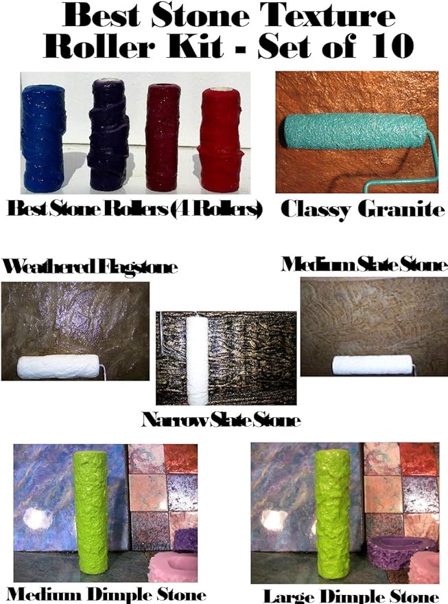 Concrete Texture Rollers Best Stone Texture Roller Kit, 10 Unique