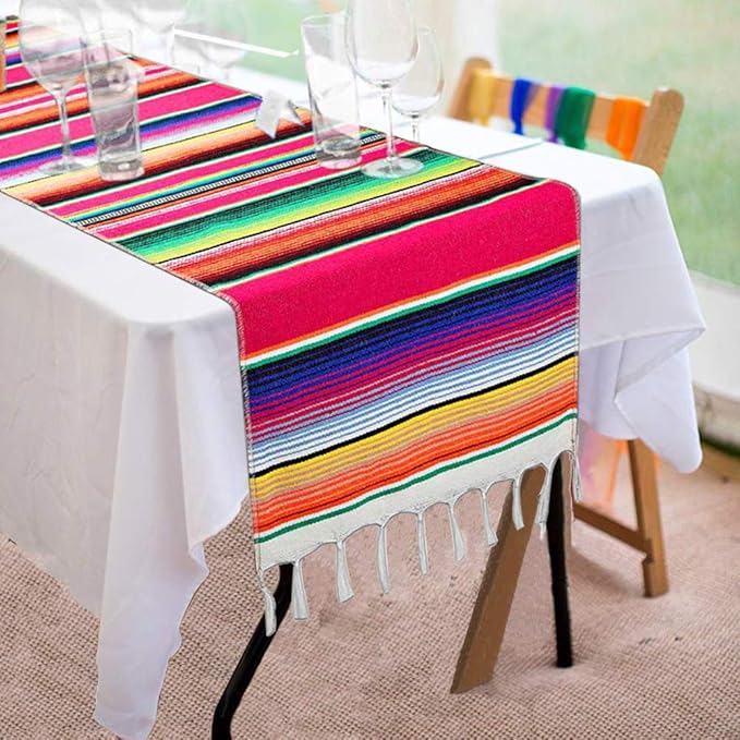 Mexican Table Runner 14 x 84 Inch Mexican Serape Table