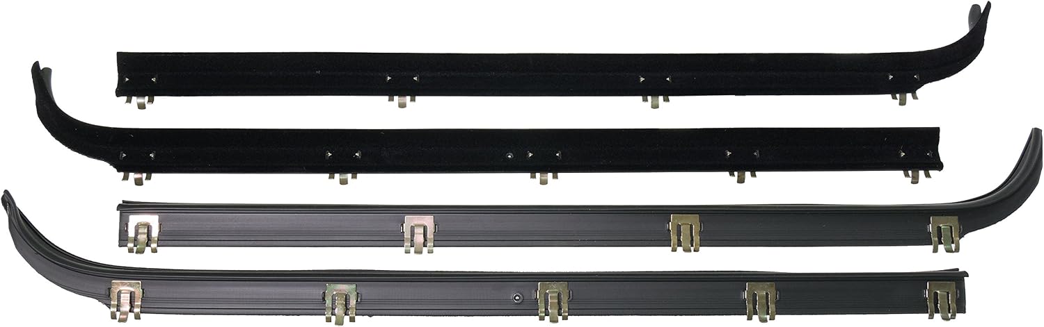 APDTY 134003 Rubber Door Window Rubber Weatherstrip Dew Wipe Set Front Left & Right Inner & Outer