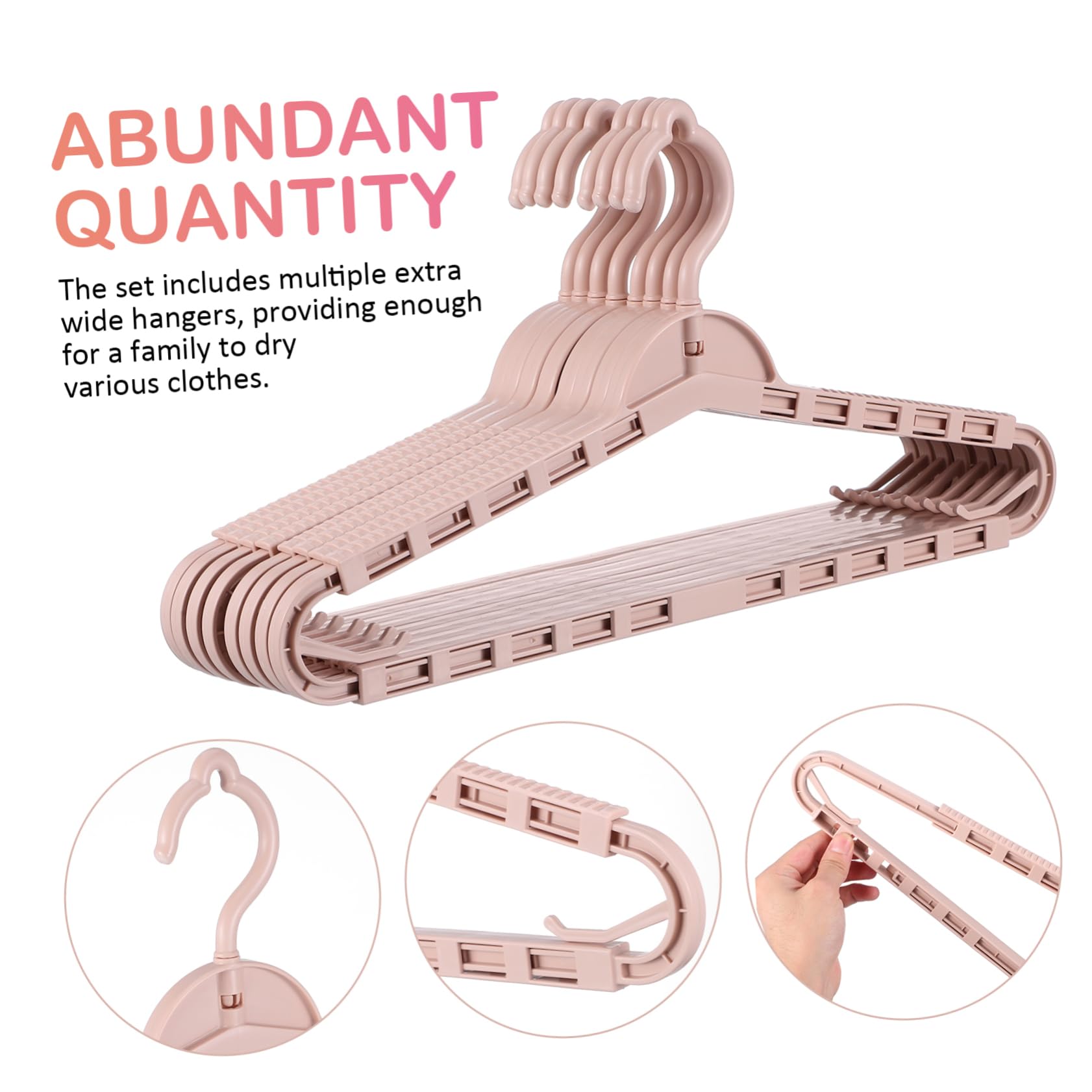 Grucce Telescopiche Multiuso Rosa 8 Pezzi in Pp per Armadio | Struttura Robusta Confezione da 8 Pezzi e Aspetto Semplice ed Elegante Design Regolabile