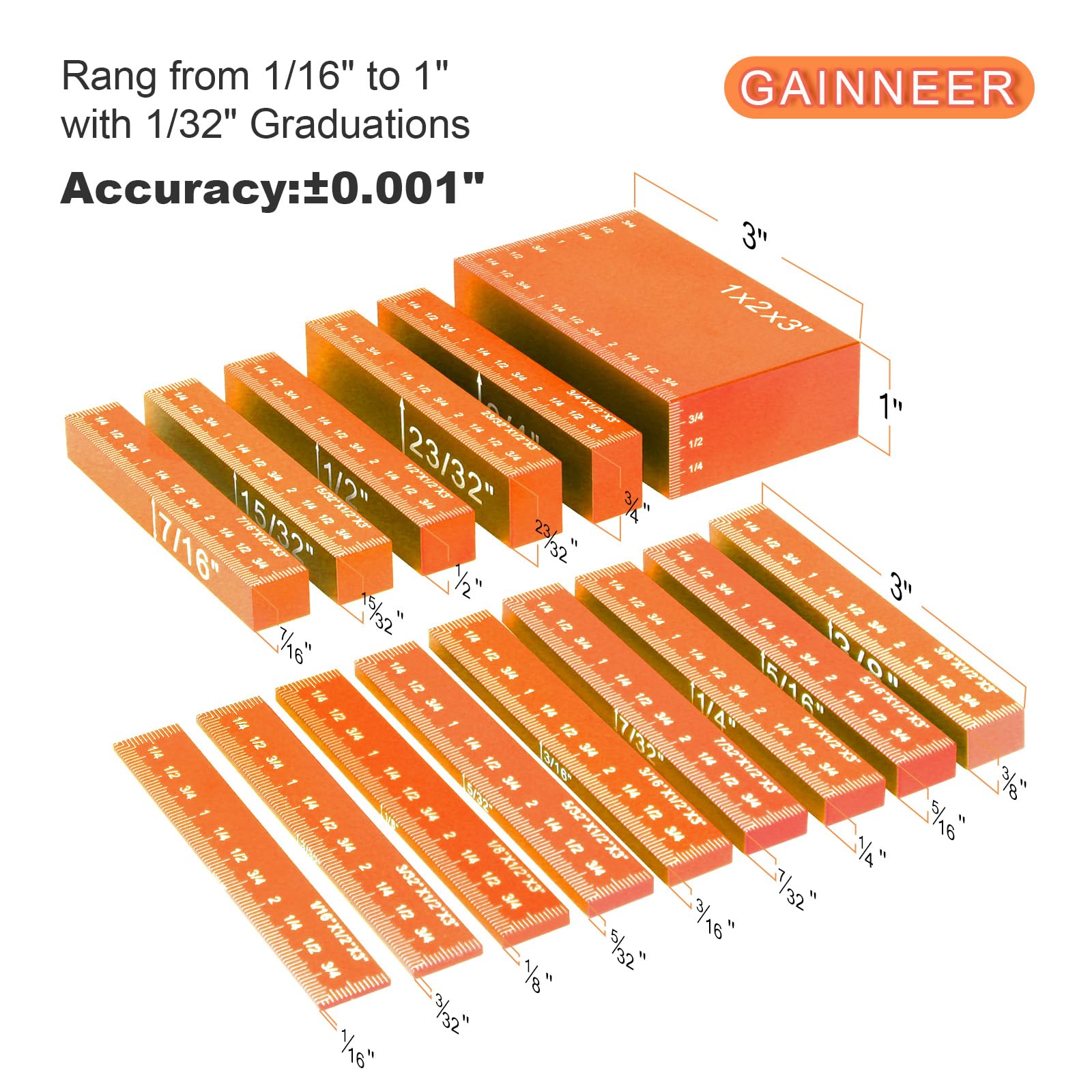 GAINNEER Aluminum Height Gauge Set - Woodworking Precision -2