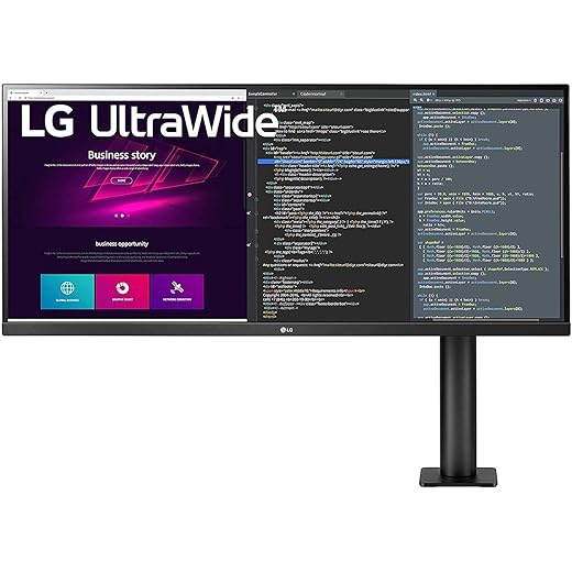 LG 34WN780-B UltraWide Monitor 34" 21:9 QHD (3440 x 1440) IPS Display, HDR10, AMD FreeSync, 3-Side Virtually Borderless Design, Ergo Stand - Black