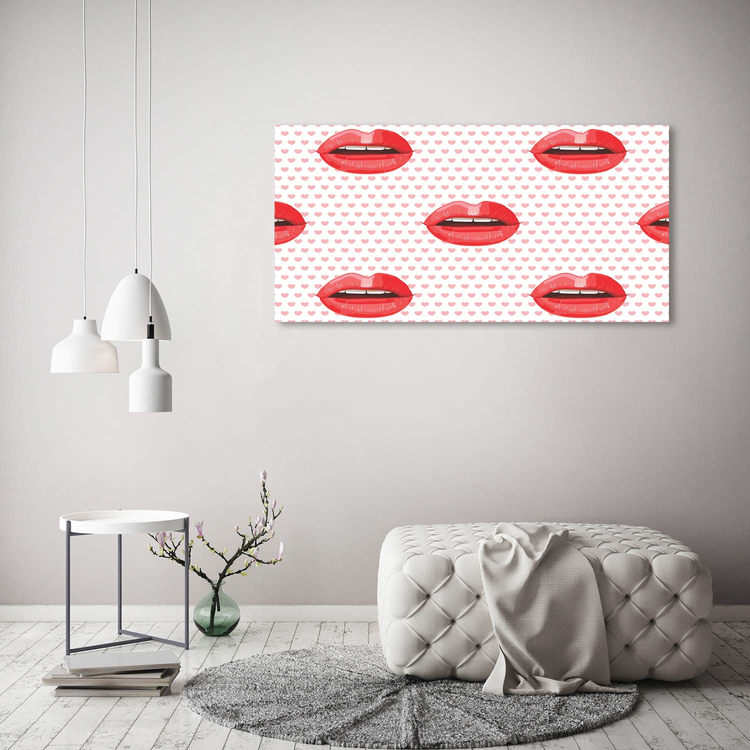Tulup Tirages sur toile - art mural - tirages sur toile - thème d'image - 120x60 cm - Divers - Rouge - Lèvres Rouges