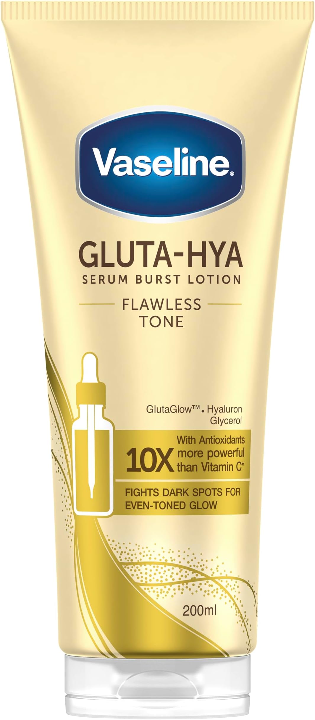 Gluta-Hya Flawless Tone Serum Burst Lotion Moisturiser – Body Lotion with GlutaGlow™, Glycerol, Hyaluron & Antioxidants 10x Stronger Than Vitamin C*, Reduces Dark Spots in 5 Days 200ml