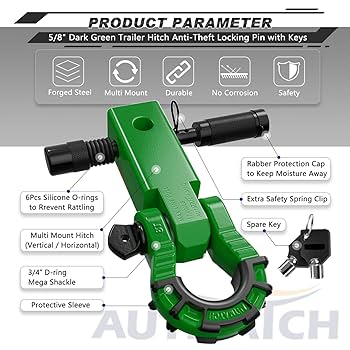 Amazon.co.jp: AUTMATCH シャックルヒッチレシーバー 5.1cm（2