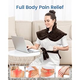 RENPHO Heating Pad for Back, Christmas Gifts for Her Him Women Men, Electric Heat Pad for Neck and Shoulder, FSA Eligible Items Only List, Fast Heating, ETL Certified, 24x33, Brown