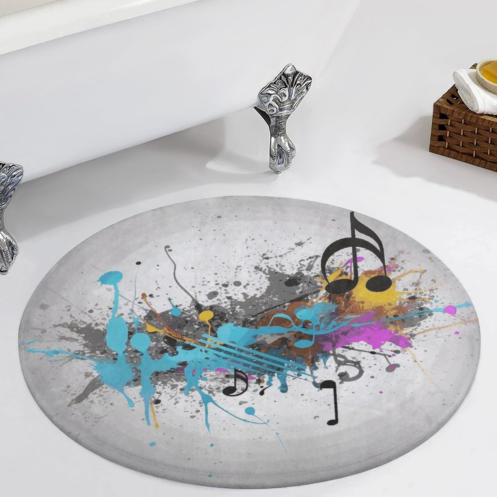 Tapis rond pour salon et chambre : paillasson intérieur 80 cm