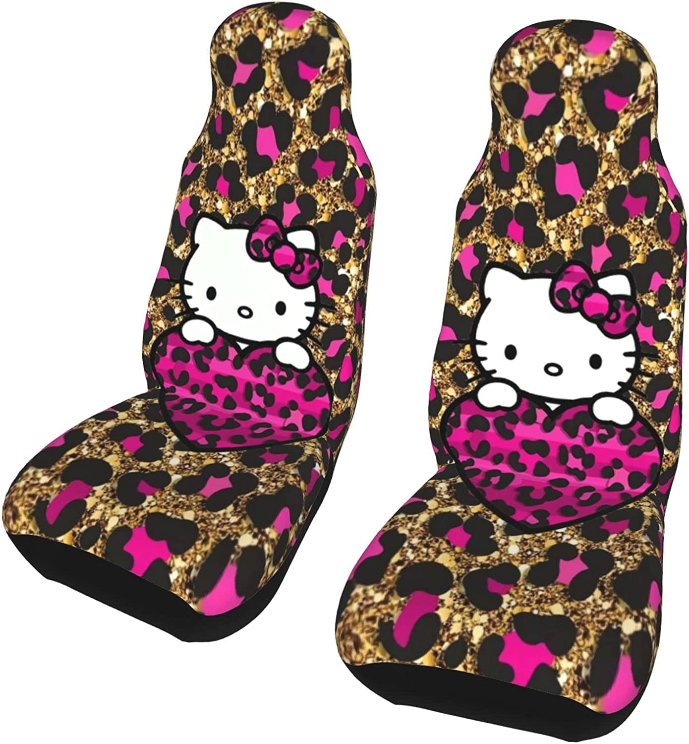 Amazon | ハローキティ ヒョウ柄 カーシートカバー 2枚セット 前席用