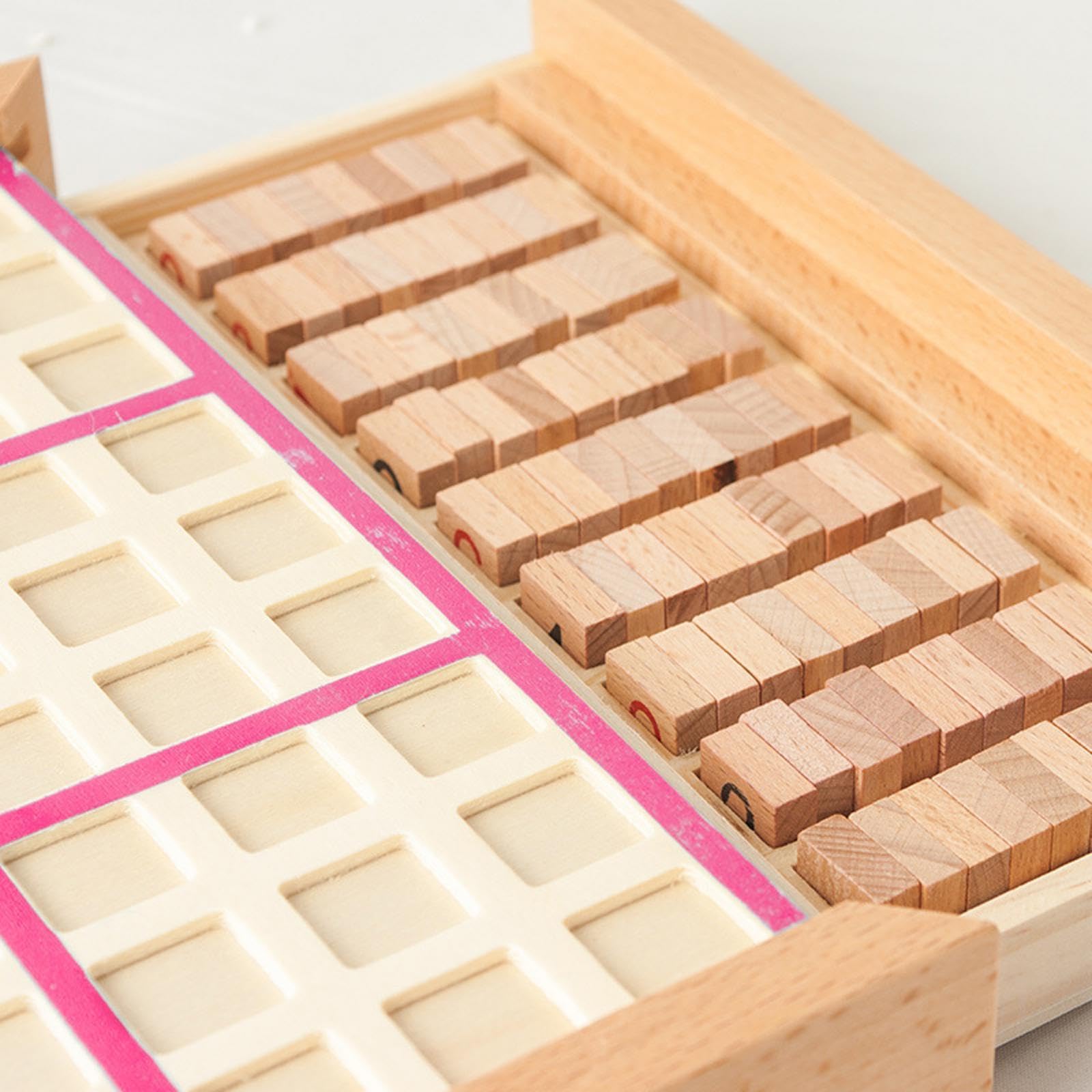 Juego de Mesa de Sudoku de Madera con Manual en Inglés. Juguete de Matemáticas Educativo para Niños, Rosa