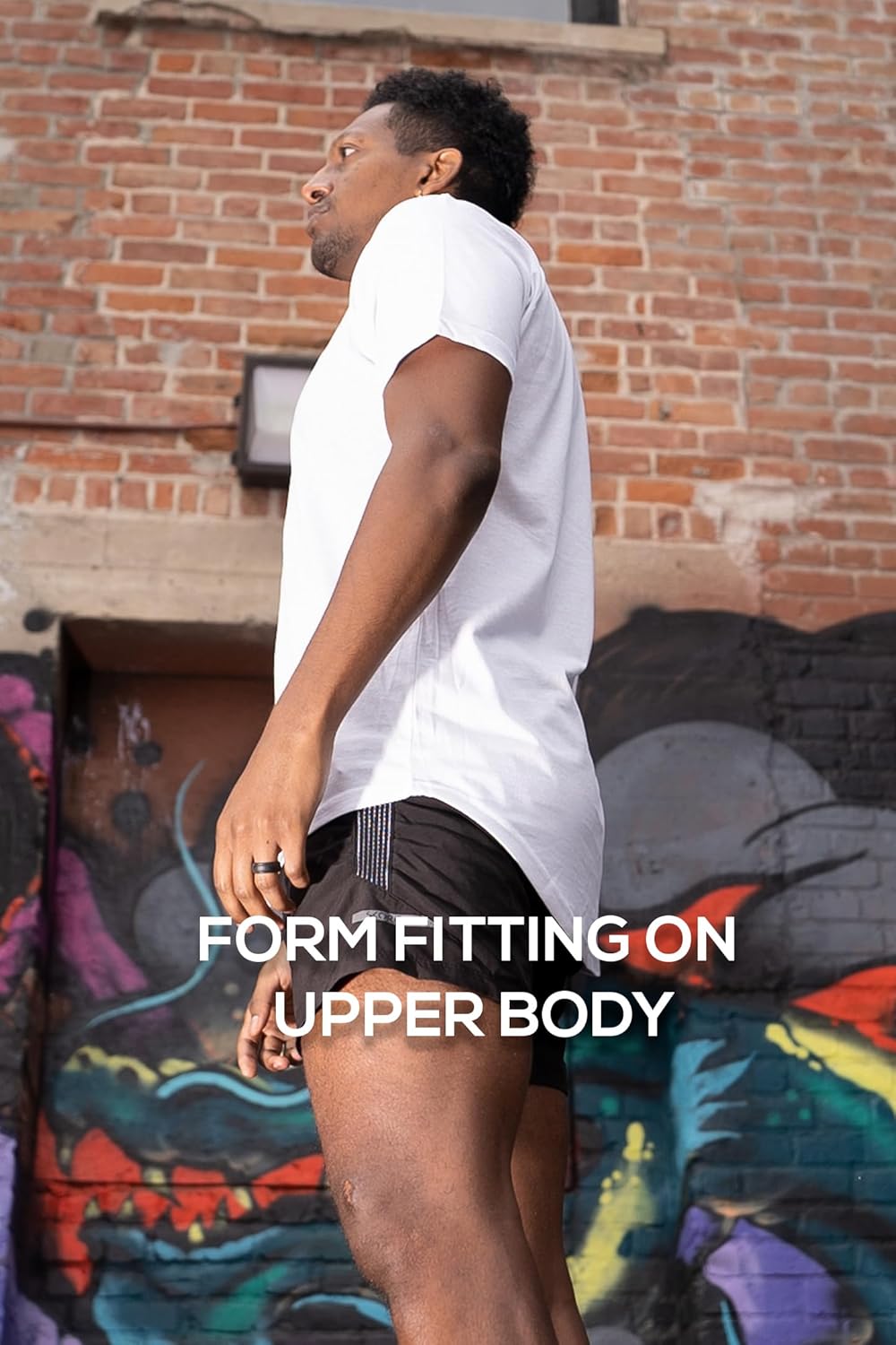 ShirtBANC Hipster Hip Hop Elong Drop Cut Mens Shirt Dance Dropcut Tshirt Small White