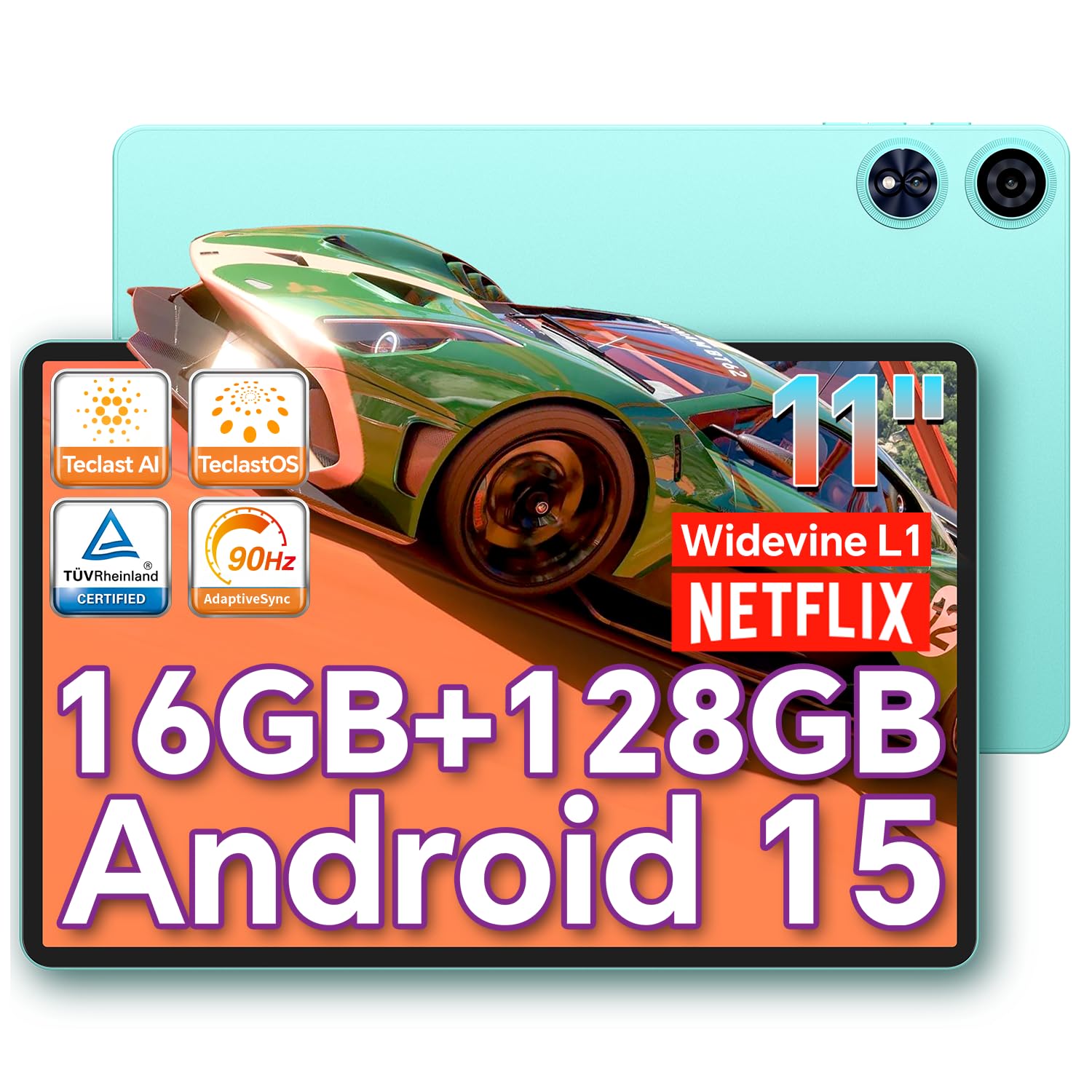 TECLAST P50AI 11 Inch Tablet Android 15 Tablet, 16GB RAM + 128GB