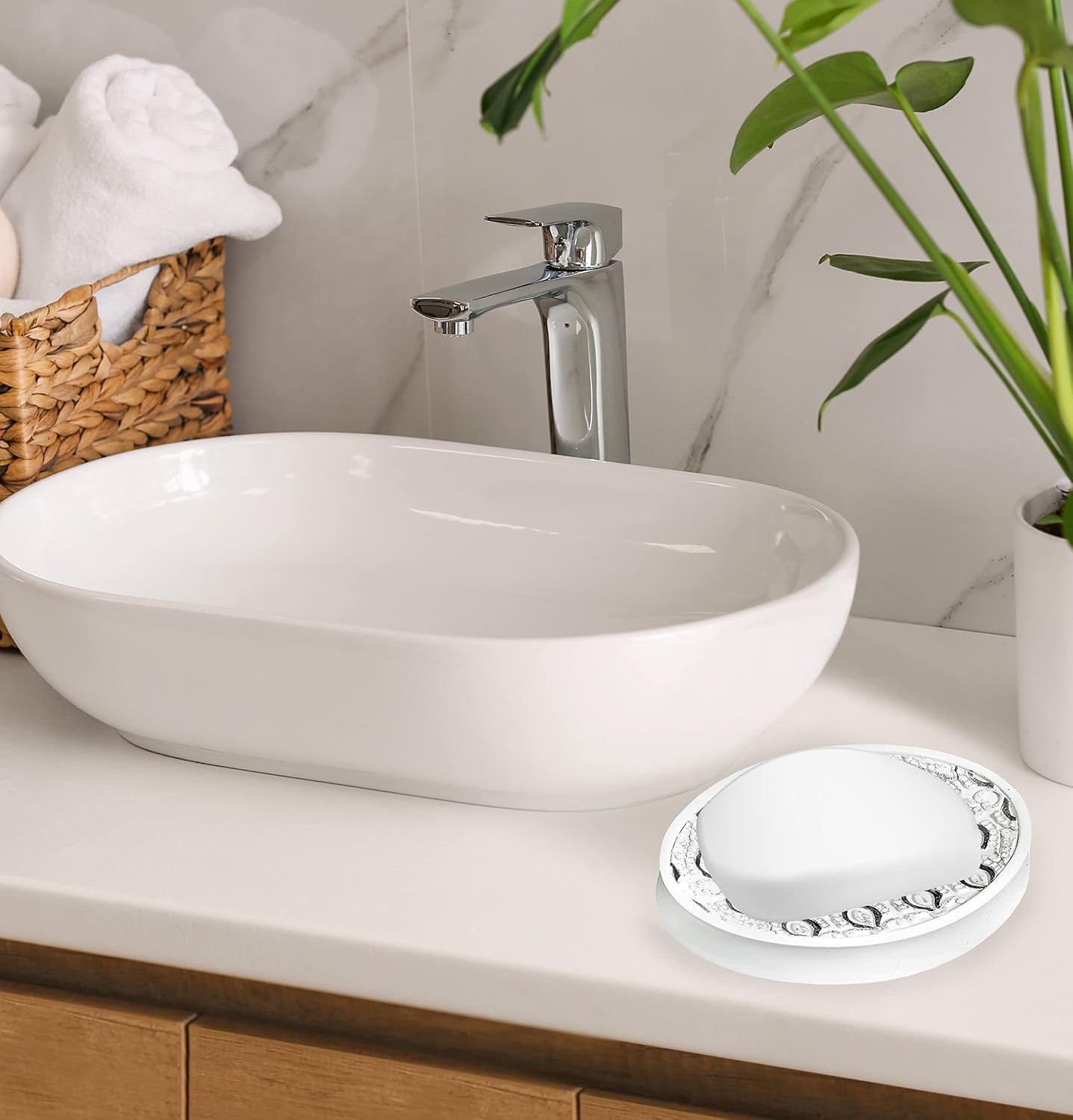 Popular Bath Monaco, soap Dish, White image 2