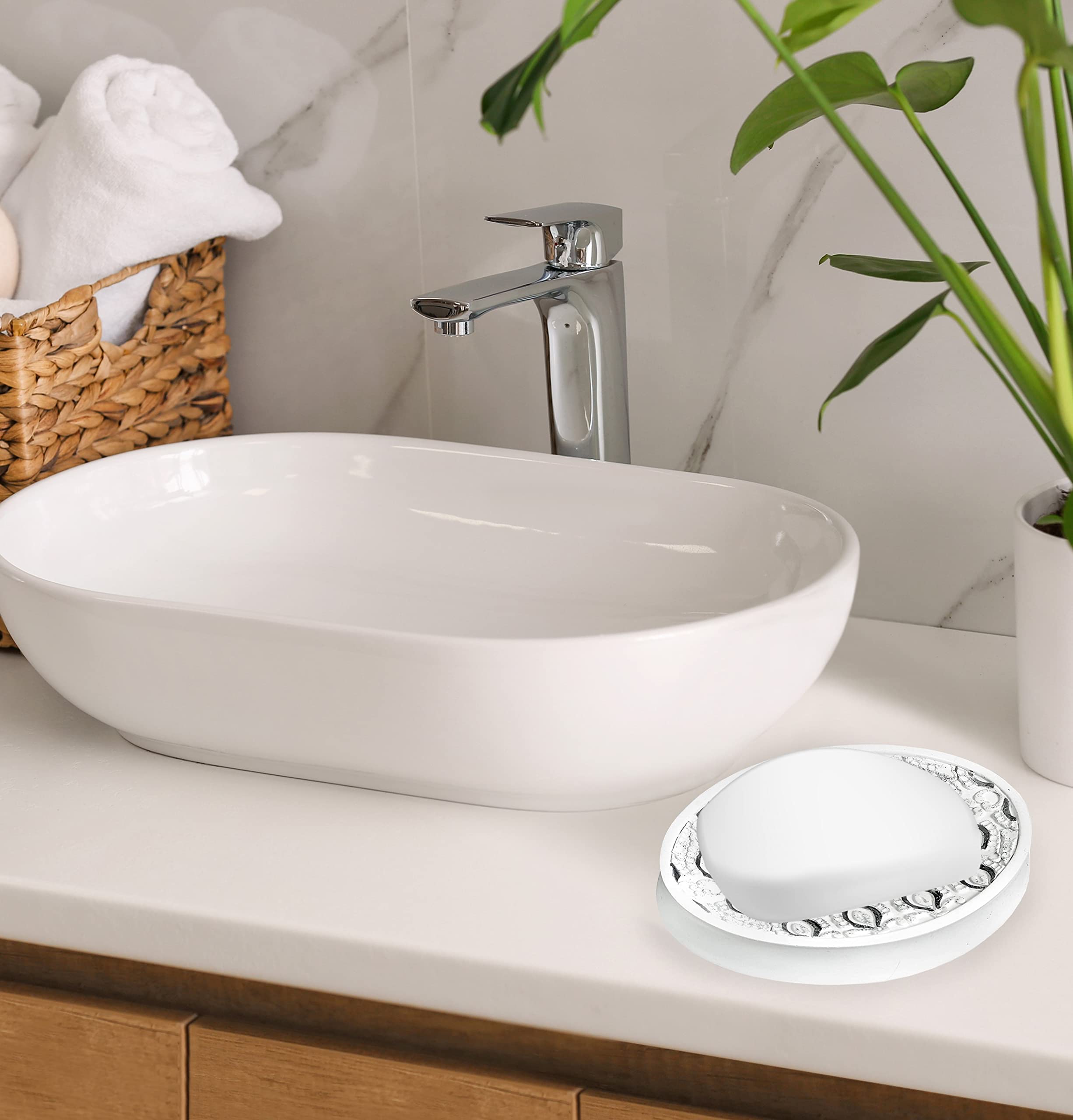 Popular Bath Monaco Soap Dish Portasapone, Bianco