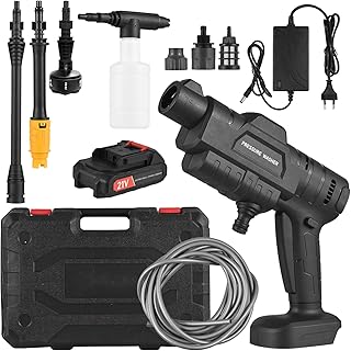 CIADAZ Máquina de lavar de alta pressão de carro sem fio multifuncional limpador elétrico com bico ajustável 21 v baterias portátil lavadora de alta pressão adequada para lavar carros/regar flores/lim