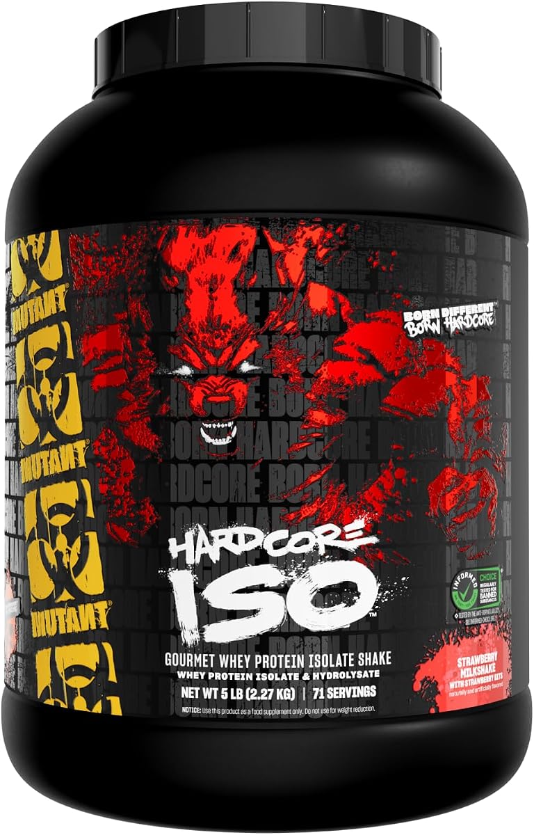 Mutant Hardcore ISO, Whey Protein Isolate, Strawberry Milkshake, 5 lb