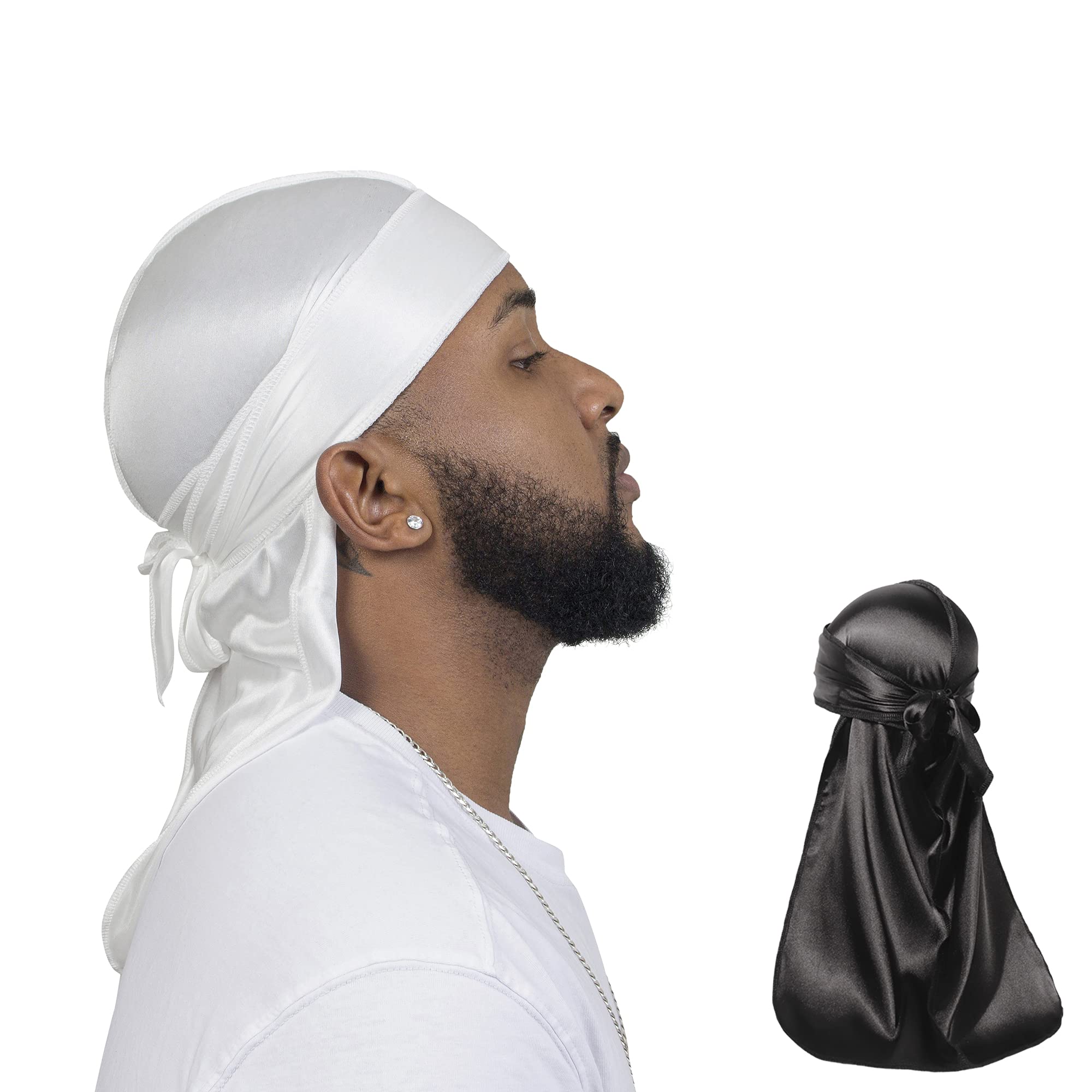 ForceWave 2 Pieces Silky Durag Pack for Men Women Waves, Premium Satin Deluxe Du-rag