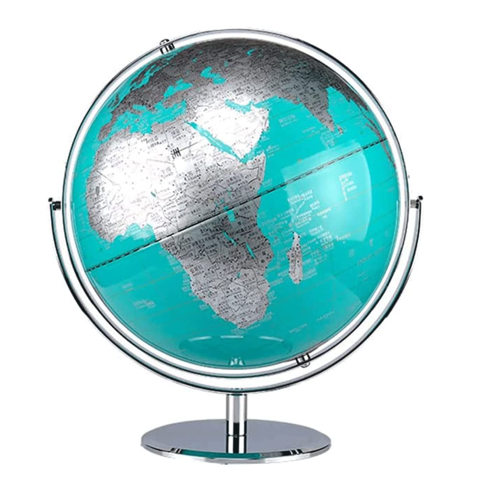 POCHY Mappamondi Globo HD con globi con Base in Metallo Globo Mondiale di Facile Lettura per aule Scolastiche Apprendimento di globi geografici Ornamenti Fine e Chiaro