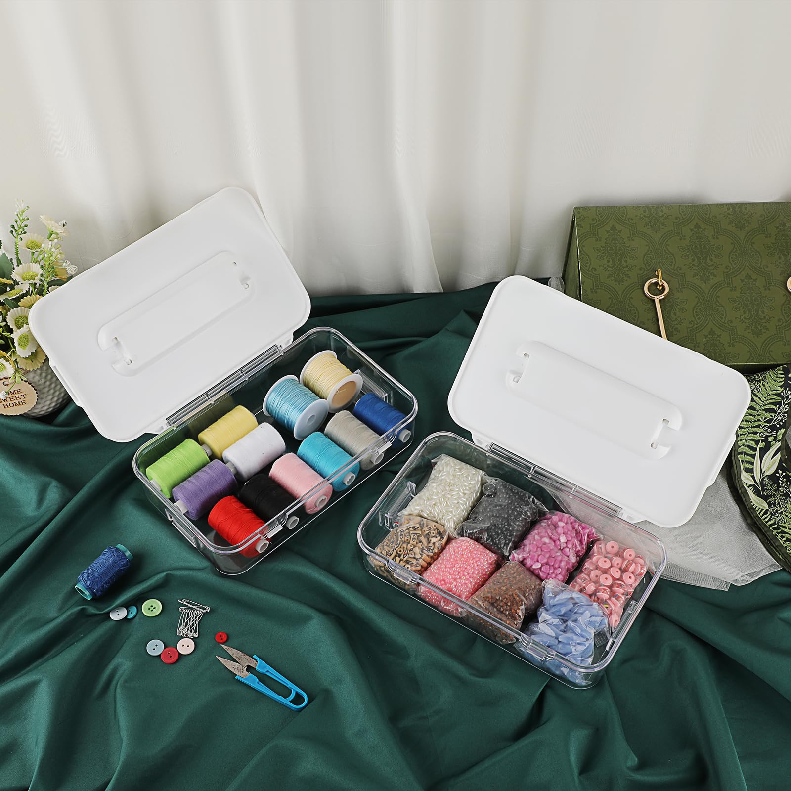 OGANAZI Clear Craft Storage Box with Lids - Image 4