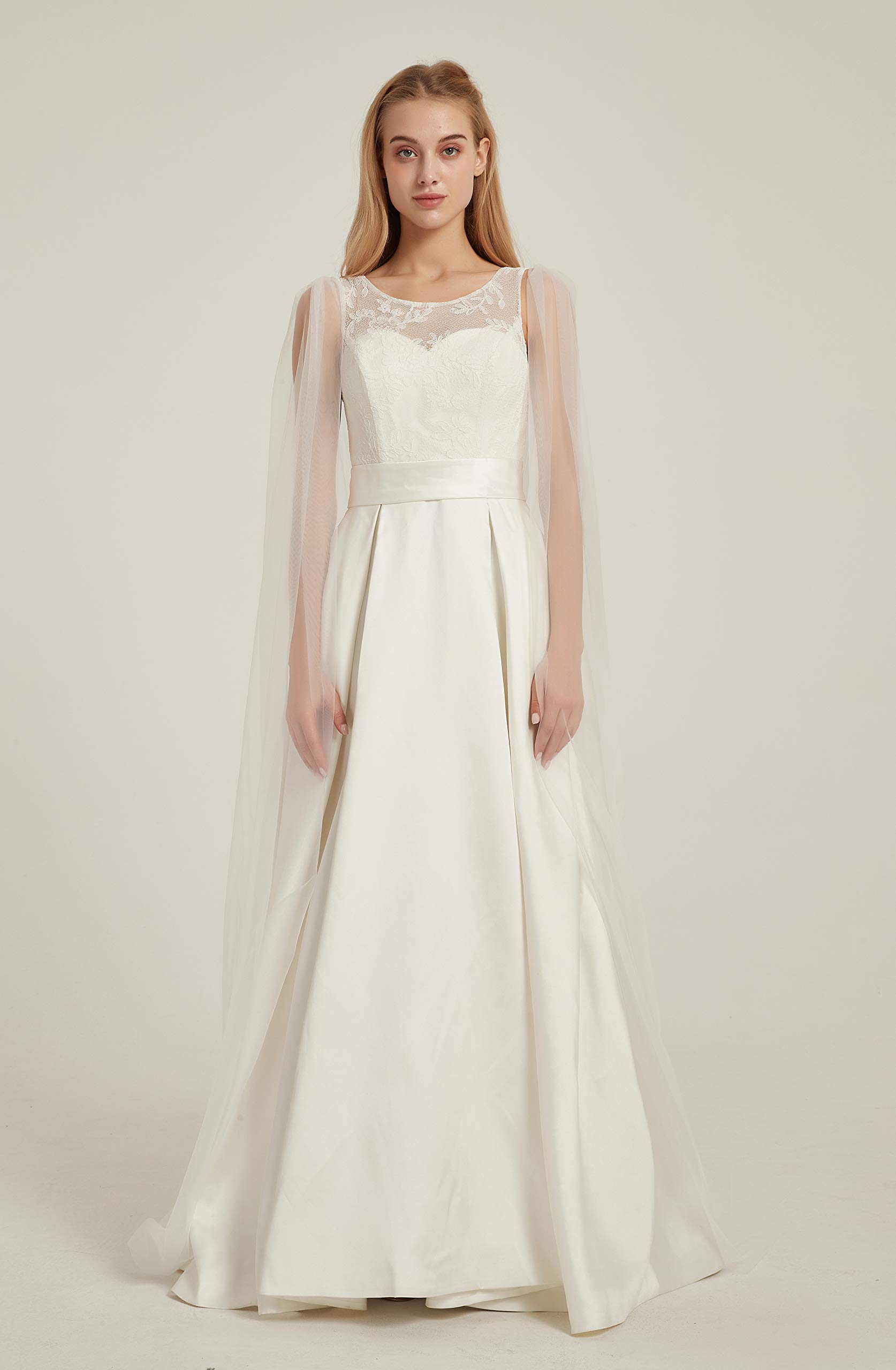 Leimandy Shoulder Cape Veil Tulle Church Bridal Cape Veil Chapel Wedding Veil B018