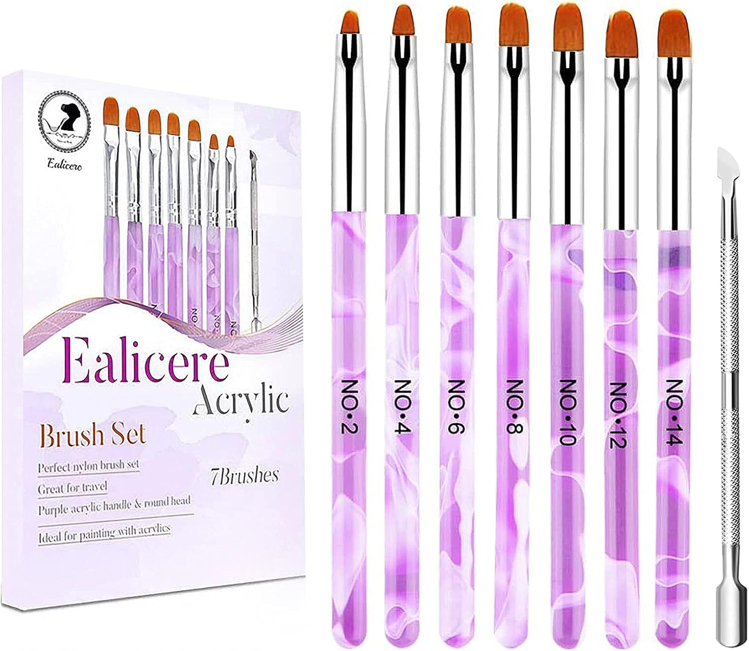 Lot De 5 Pinceaux Silicone Souple Pour Ongles - Manche Bois - Art Du Nail Art & Sculpture