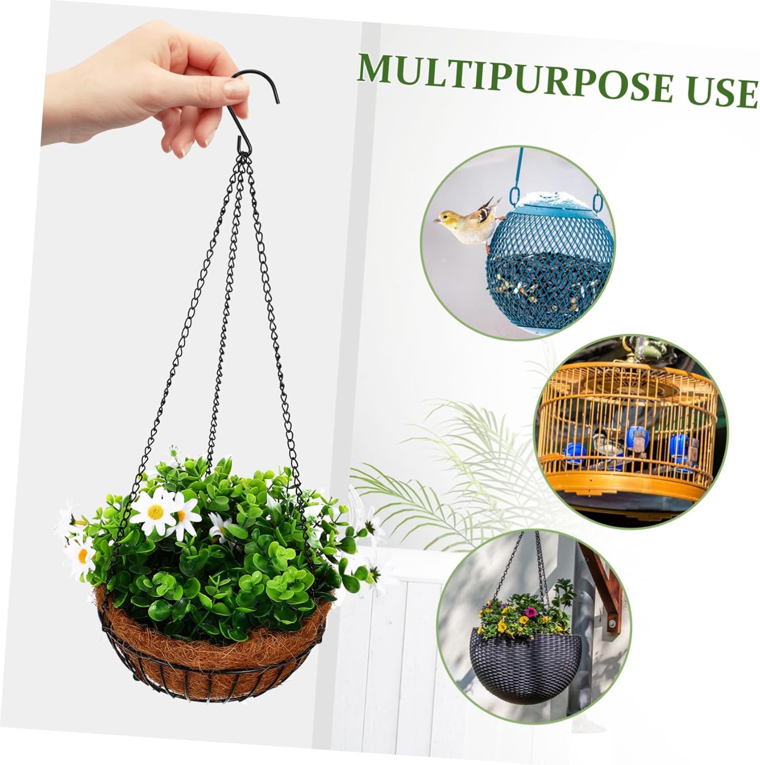 balacoo 20pcs Plant Hangers Hooks Flower Pot Chains for Hanging Decorative Chain for Outdoor Plant Hanging