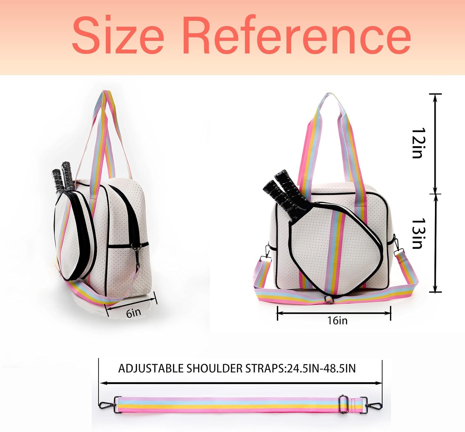 Cute Pickleball Bags for Women and Men,Pickle Ball Bag Tote for Women,Pickleball Sling Bag for Women - Image 3