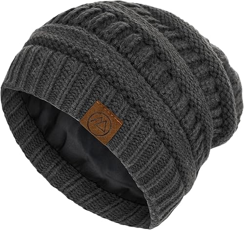 American Trends Gorros de punto con forro de satén para mujer, gorro holgado para mujer y hombre, gorro de calavera, gorro de dormir, sombreros de