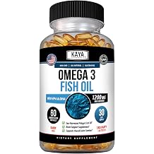 Kaya Naturals Omega 3 Fish Oil Supplement, 60 Count Softgels