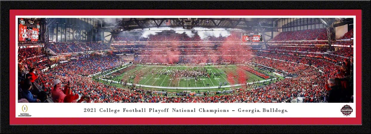 Georgia Bulldogs, 2021 College Football National Champions - 42x15.5-inch Single Mat, Select Framed Picture by Blakeway Panoramas