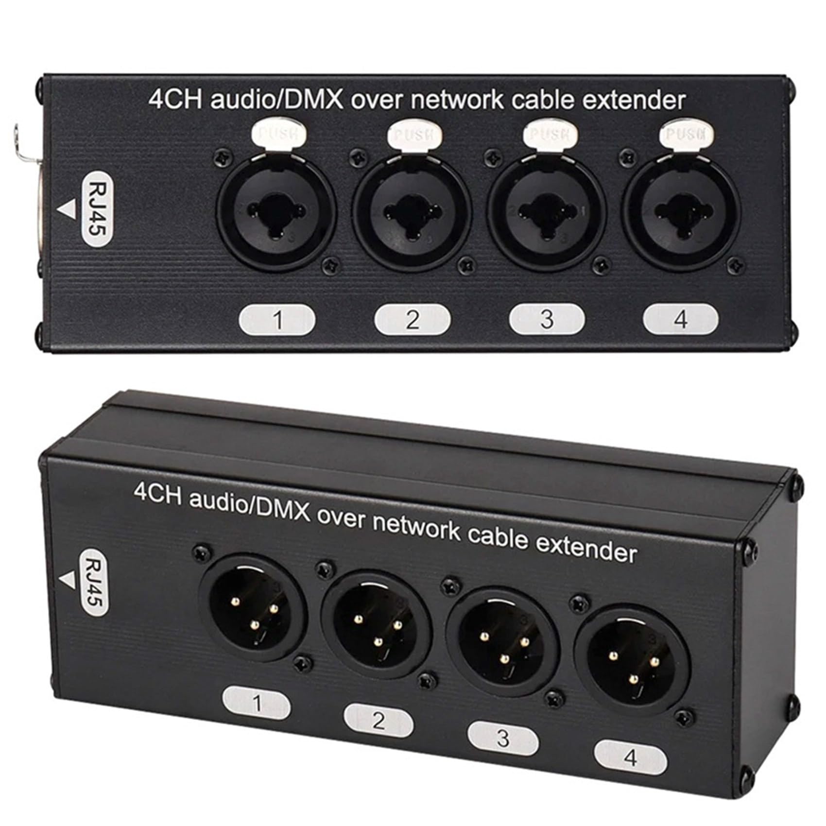 4 Paire D'Extendeurs Ethernet 4 Canaux XLR/Audio RJ45 Cat5/Cat6 XLR Extender Transceiver pour Scène en Direct
