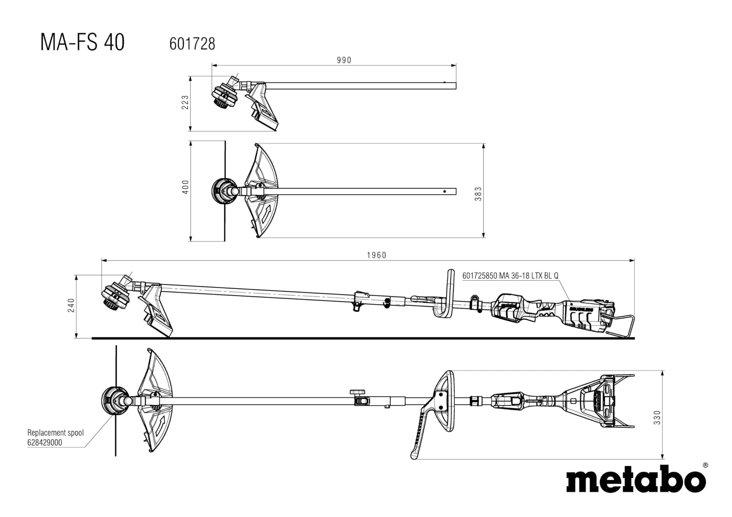 METABO 601728850 Cortabordes para jardín