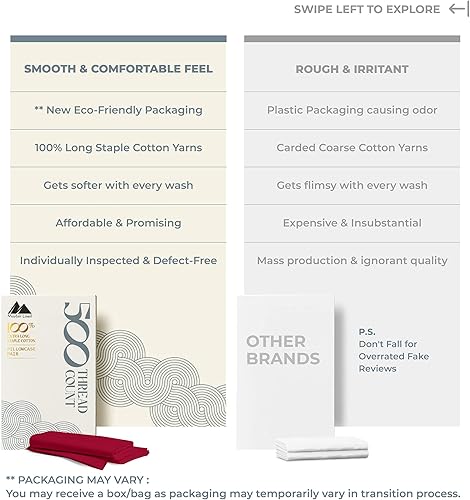 Miniatura 80 de Mayfair Linen 100% Cotton King Size Pillow Cases Set of 2-500 Thread Count Pillow Cases King Size Set of 2 (Dark Grey), Luxuriously Soft Hotel