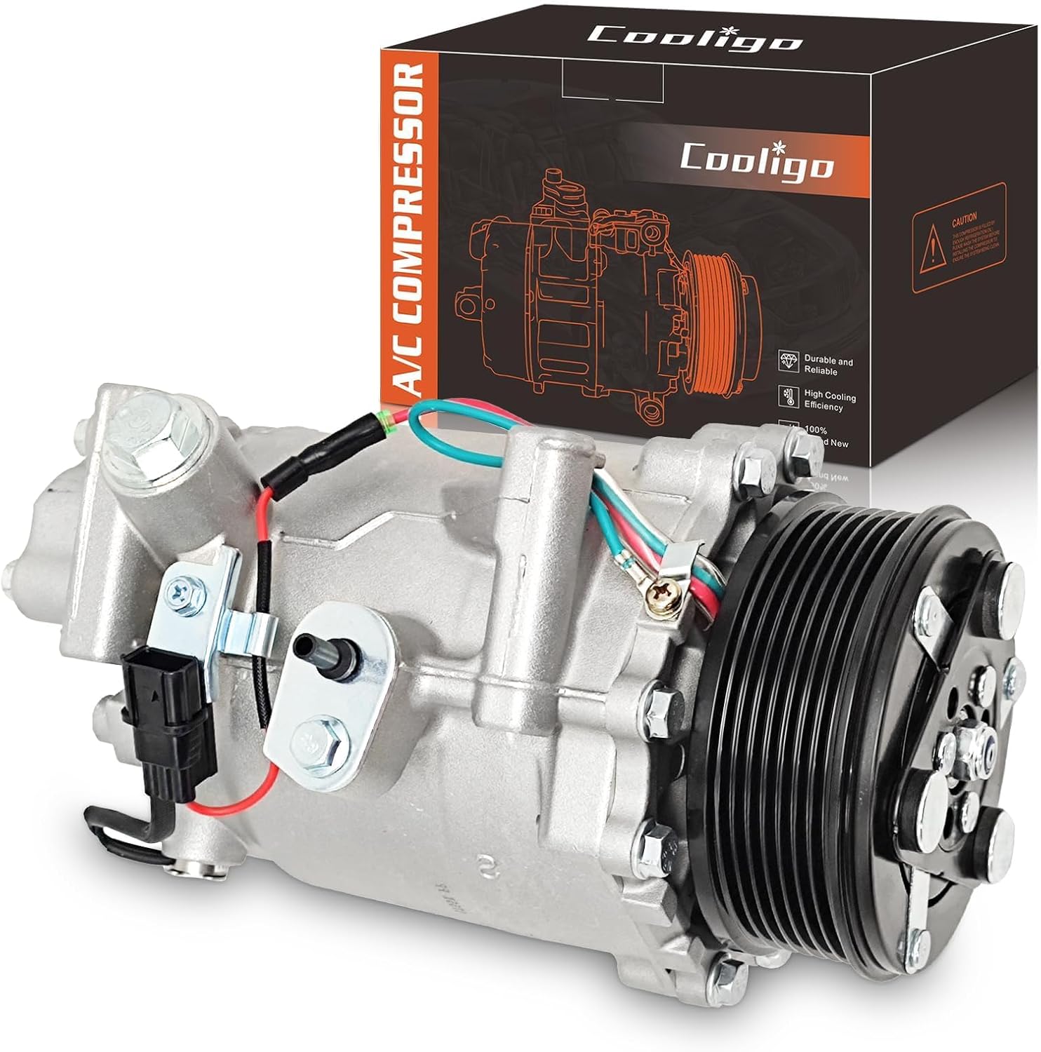 CO 4920AC AC Compressor with Clutch Compatible for Honda Civic 2012-2015,CR-V 2007-2014, Acura RDX 2007-2012, with A/C Clutch, AC Compressor, Replaces 38810RWCA01, 38810RZYA01, 38924R