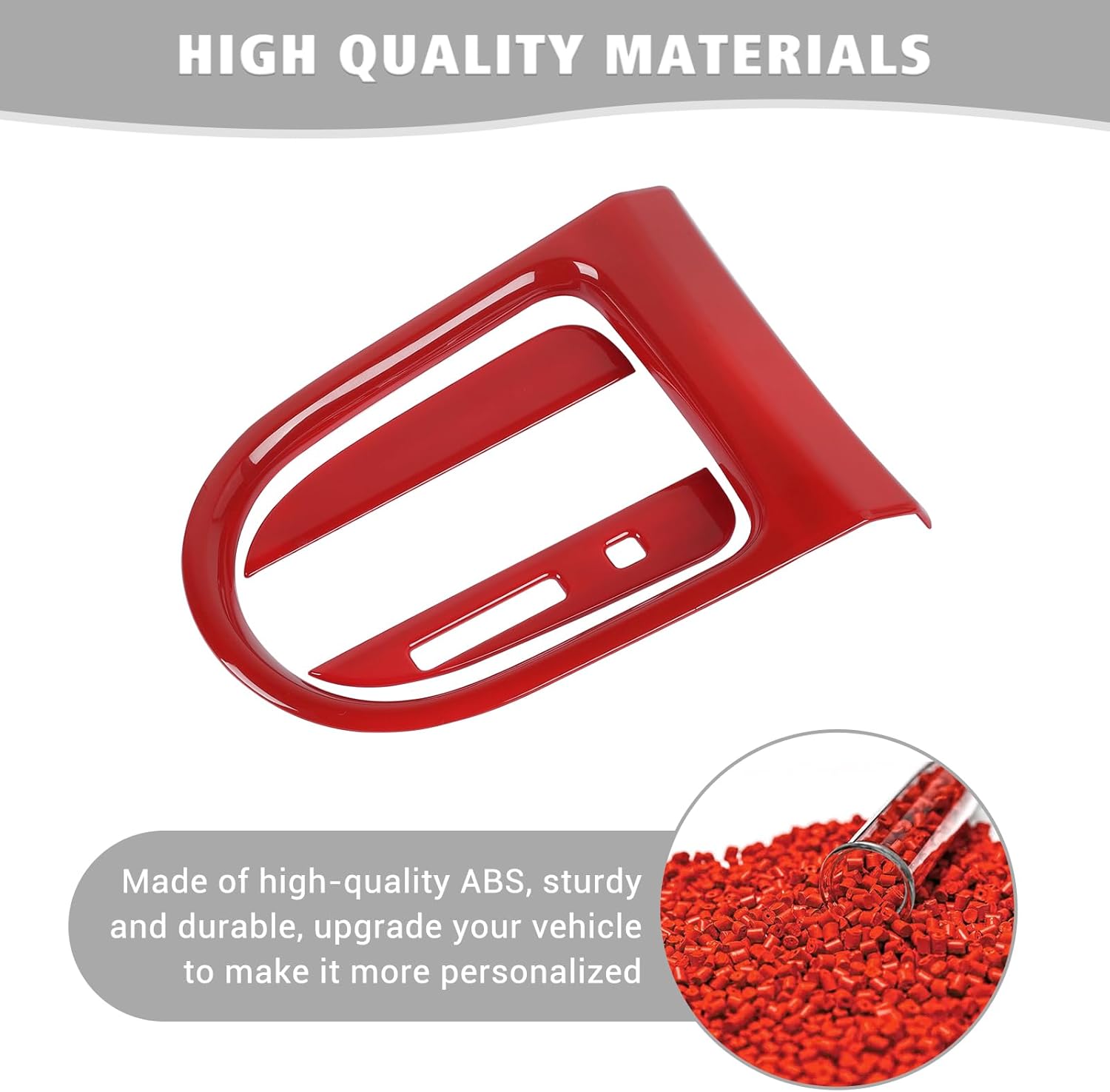 Jimen Compatible with Ford Mustang 2015-2023, 3PCS Gear Shift Cover Trim Frame (Red)