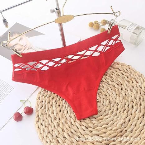 Amazon.com: LINHU Lencería Femenina Sin costuras Cintura Baja T-Back Color  sólido G-String Ropa interior Fish Net Tangas Bragas de mujer (rojo) :  Ropa, Zapatos y Joyería