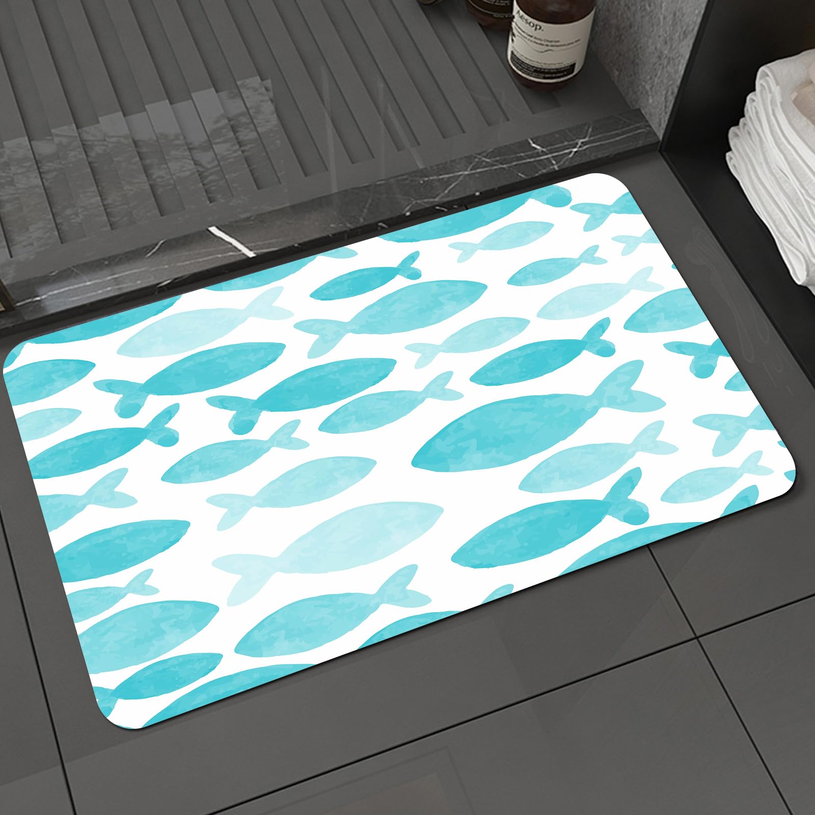 Tapete extra suave de microfibra para baño con base segura